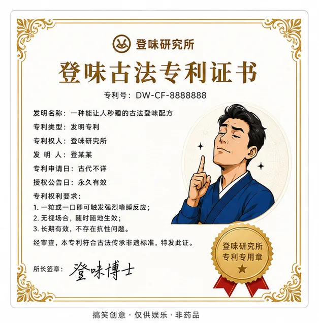 登味古法专利证书
